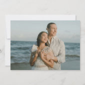 Moderne fotoscript kalligrafie bruiloft save the date (Achterkant)