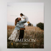 Moderne fotoscriptfamilie Keepsake Wall Art Poster (Voorkant)