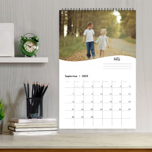 Moderne fotosjabloon Gepersonaliseerde notities Kalender
