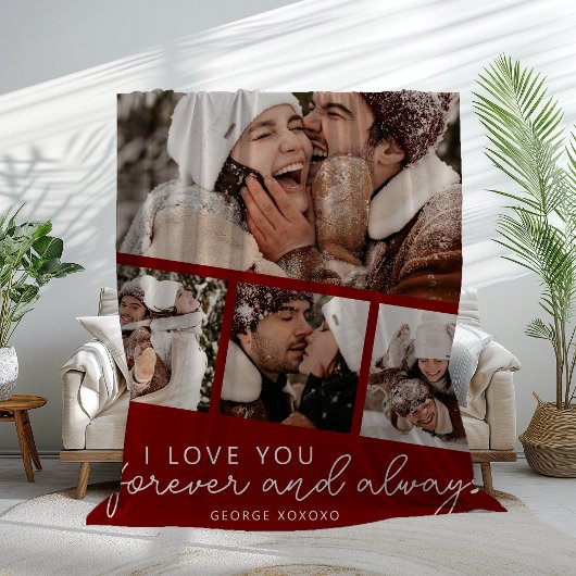 Moderne fotostrip collage fleece deken