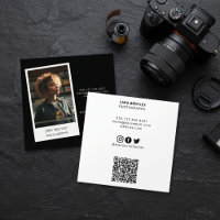 Moderne fotostylist social media met QR code