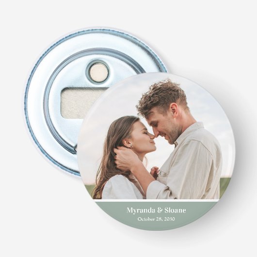 Moderne Fototrouwdag Button Flesopener (Voorkant)