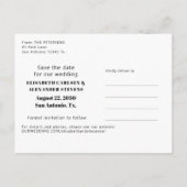 Moderne fototypografie zwart-wit bruiloft aankondigingskaart (Achterkant)