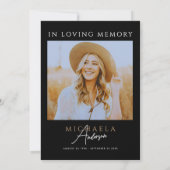 Moderne fotoviering van het leven / begrafenis / g kaart (Achterkant)