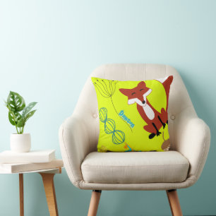 moderne fox orn Woodland Neon Pillow Kussen
