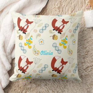 moderne fox orn Woodland Roze Pillow Kussen