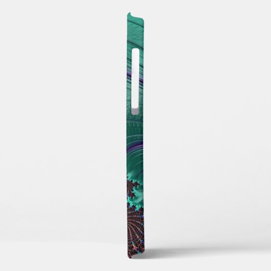 Moderne Fractal Blauwgroen handgeschreven naam Case-Mate iPhone Case (Achterkant / Links)