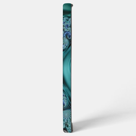 Moderne fractale blauwe handgeschreven naam samsung galaxy hoesje (Linkerkant)