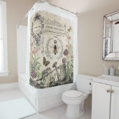 Moderne  Franse bijentuin Douchegordijn (In situ)