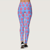 Moderne Franse Blauwe Polka Dot Patroon Leggings (Achterkant)