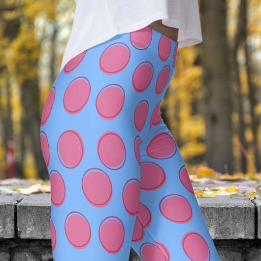 Moderne Franse Blauwe Polka Dot Patroon Leggings