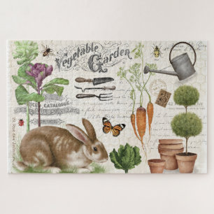 Moderne Franse boerderij Garden Rabbit Legpuzzel