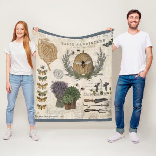 Moderne  franse boerderijbijen fleece deken