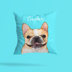 Moderne Franse Bulldog Illustratie Voeg Naam Toe Kussen