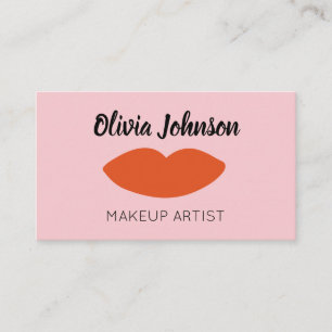 Moderne Franse Chic Red Lips Beautician Minimal Visitekaartje
