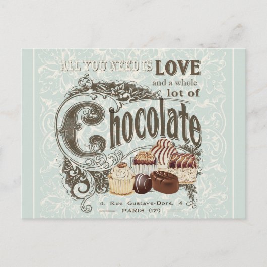 moderne franse chocolade briefkaart (Voorkant)