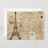 Moderne  Franse collage Eiffeltoren Briefkaart (Voorkant / Achterkant)
