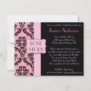 Moderne Franse Damask Bridal Shower-uitnodigingen Kaart