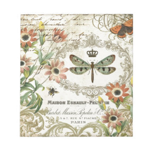 Moderne Franse dragonfly Notitieblok