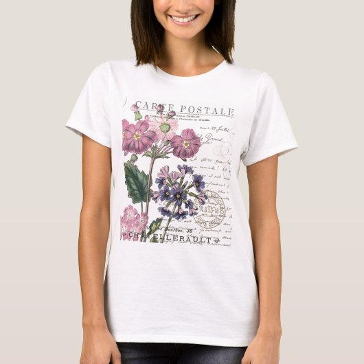 moderne franse flora t-shirt (Voorkant)