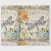 moderne  franse libellen cadeaupapier (Vlak)