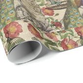 moderne franse pauw cadeaupapier (Rol Hoek)