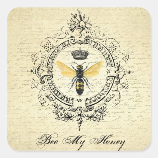 Moderne  Franse Queen Bee sticker (Voorkant)