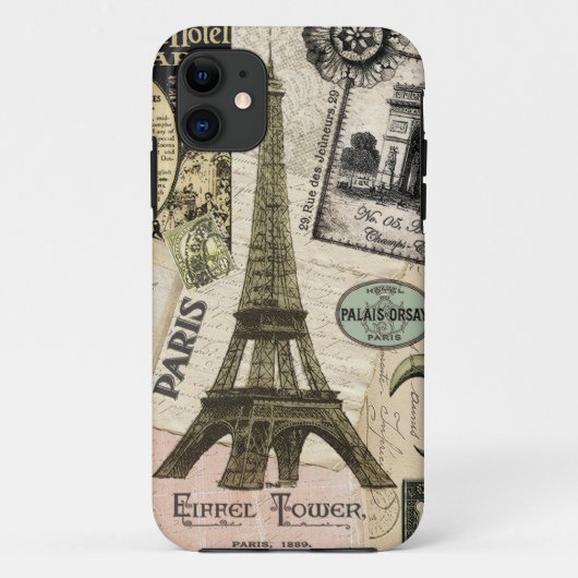 Moderne  Franse reiscollage Case-Mate iPhone Case (Achterkant)