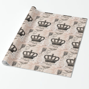 moderne franse shabbykroon cadeaupapier