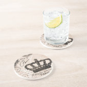 moderne  franse shabbykroon zandsteen onderzetter (Zijkant)