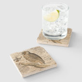 moderne  franse uil stenen onderzetter (Zijkant)