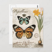 Moderne  franse vlinder briefkaart (Voorkant / Achterkant)