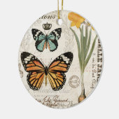 Moderne  franse vlinder keramisch ornament (Links)