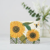 moderne franse zonnebloem briefkaart (Staand voorkant)