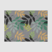 Moderne frisse overlappende bladeren op gedempt gr tissuepapier (Voorkant)