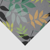 Moderne frisse overlappende bladeren op gedempt gr tissuepapier (Detail)