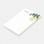 Moderne fruitboom op de lijst van groene peren post-it® notes (Schuin)