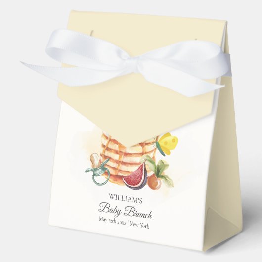 Moderne Fruitpannenkoek Fopspeen Brunch Baby showe Bedankdoosjes (Voorkant)
