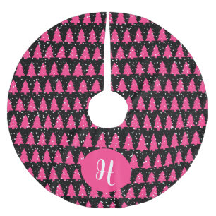 Moderne Fuchsia en zwarte kerstboom Kerstboom Rok