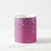 Moderne Fuchsia Roze Glitter Custom Koffiemok (Center)