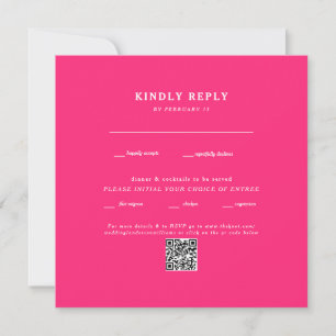 Moderne Fuchsia Vierkant Trouwfeest QR Code RSVP