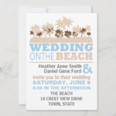 Moderne Fun Beach Mariage Thème Invitations (Devant)