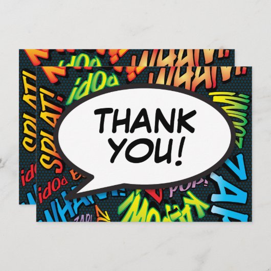 Moderne Fun Retro Comic Merci de livre (Devant / Derrière)