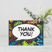 Moderne Fun Retro Comic Merci de livre (Debout devant)