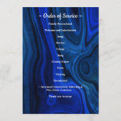 Moderne Funeral Photo Order of Service Blue Marble Programma (Achterkant)