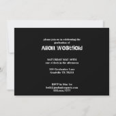 Moderne Funky Black Splat GRAD Photo Invitation (Dos)