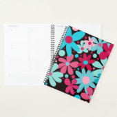 Moderne, funky, bleu, fleurs roses. (Devant avec enveloppe)