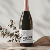 Moderne Funky Retro bruiloft Sparkling Wijnetiket