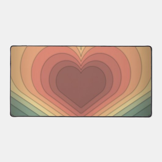 Moderne Funky Retro Kleurrijke Heart Desk Mat (Voorkant)
