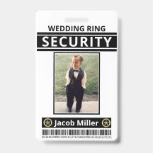 Moderne Funny Custom Foto Ring Bearer ID Security